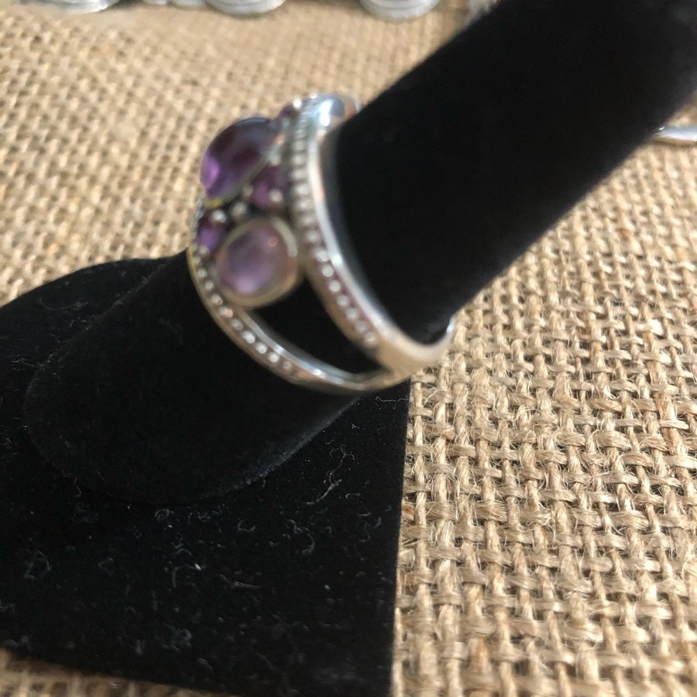 925 Sterling Silver Multiple Lavender Stones - image 4